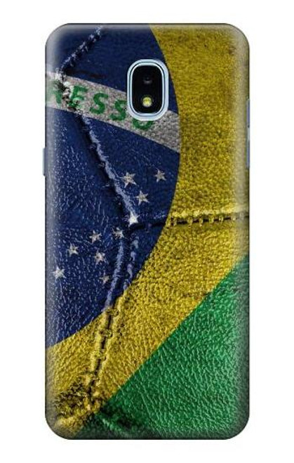 S3297 Brazil Flag Vintage Football Graphic Etui Coque Housse pour Samsung Galaxy J3 (2018), J3 Star, J3 V 3rd Gen, J3 Orbit, J3 Achieve, Express Prime 3, Amp Prime 3