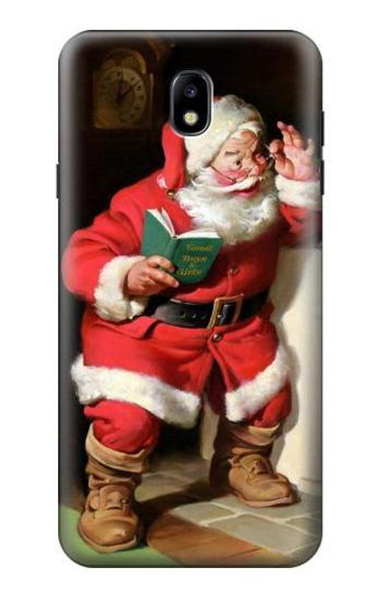 S1417 Santa Claus Merry Xmas Etui Coque Housse pour Samsung Galaxy J7 (2018), J7 Aero, J7 Top, J7 Aura, J7 Crown, J7 Refine, J7 Eon, J7 V 2nd Gen, J7 Star