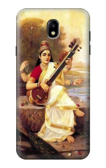 S1420 Saraswati Hindu Goddess Etui Coque Housse pour Samsung Galaxy J7 (2018), J7 Aero, J7 Top, J7 Aura, J7 Crown, J7 Refine, J7 Eon, J7 V 2nd Gen, J7 Star