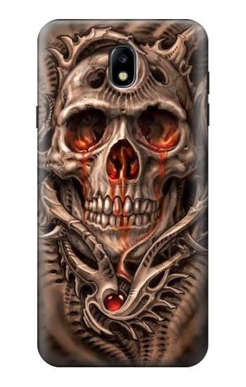 S1675 Skull Blood Tattoo Etui Coque Housse pour Samsung Galaxy J7 (2018), J7 Aero, J7 Top, J7 Aura, J7 Crown, J7 Refine, J7 Eon, J7 V 2nd Gen, J7 Star