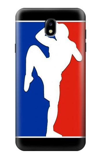 S2278 Muay Thai Kickboxing MMA Martial Art White Etui Coque Housse pour Samsung Galaxy J7 (2018), J7 Aero, J7 Top, J7 Aura, J7 Crown, J7 Refine, J7 Eon, J7 V 2nd Gen, J7 Star
