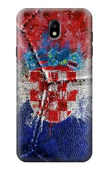 S3313 Croatia Flag Vintage Football Graphic Etui Coque Housse pour Samsung Galaxy J7 (2018), J7 Aero, J7 Top, J7 Aura, J7 Crown, J7 Refine, J7 Eon, J7 V 2nd Gen, J7 Star