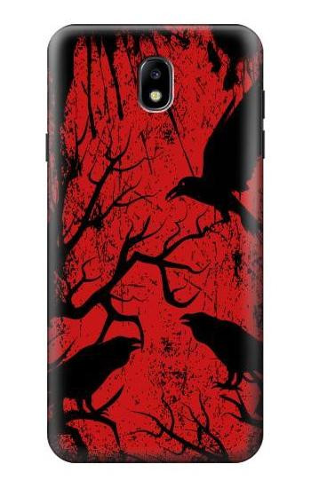 S3325 Crow Black Blood Tree Etui Coque Housse pour Samsung Galaxy J7 (2018), J7 Aero, J7 Top, J7 Aura, J7 Crown, J7 Refine, J7 Eon, J7 V 2nd Gen, J7 Star