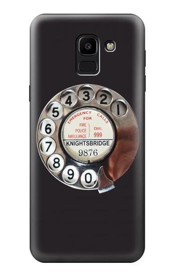 S0059 Retro Rotary Phone Dial On Etui Coque Housse pour Samsung Galaxy J6 (2018)