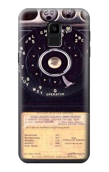 S0086 Payphone Vintage Etui Coque Housse pour Samsung Galaxy J6 (2018)