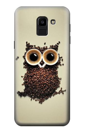 S0360 Coffee Owl Etui Coque Housse pour Samsung Galaxy J6 (2018)