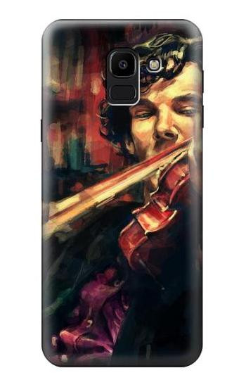 S0723 Violin Art Paint Etui Coque Housse pour Samsung Galaxy J6 (2018)