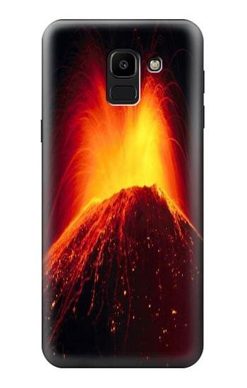 S0745 Volcano Lava Etui Coque Housse pour Samsung Galaxy J6 (2018)