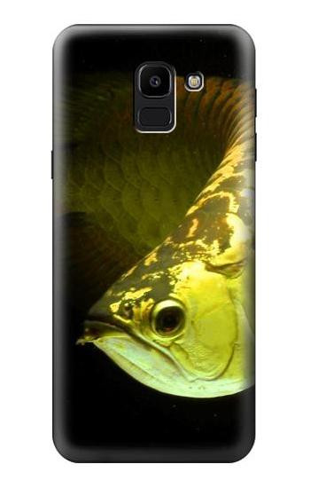 S1021 Gold Arowana Fish Etui Coque Housse pour Samsung Galaxy J6 (2018)