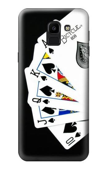 S1078 Poker Royal Straight Flush Etui Coque Housse pour Samsung Galaxy J6 (2018)