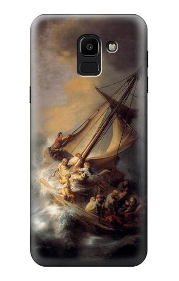 S1091 Rembrandt Christ in The Storm Etui Coque Housse pour Samsung Galaxy J6 (2018)