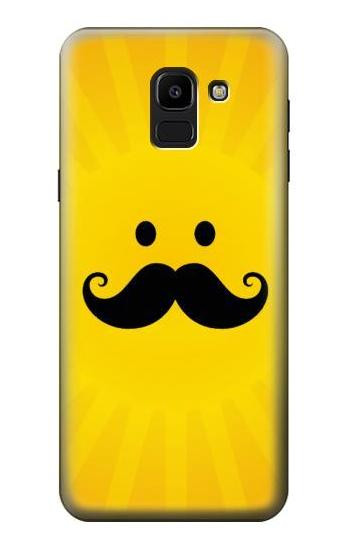 S1145 Yellow Mustache Sun Etui Coque Housse pour Samsung Galaxy J6 (2018)