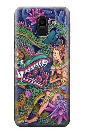 S1240 Bali Painting Etui Coque Housse pour Samsung Galaxy J6 (2018)