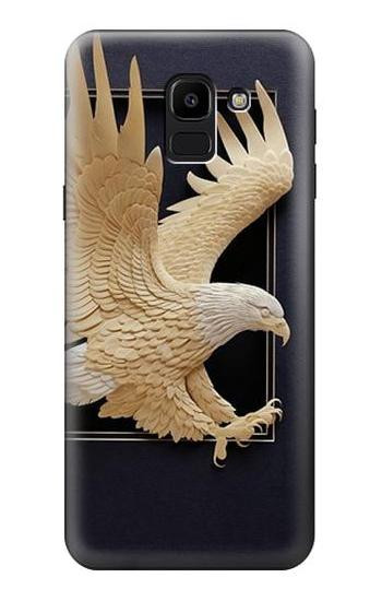 S1383 Paper Sculpture Eagle Etui Coque Housse pour Samsung Galaxy J6 (2018)