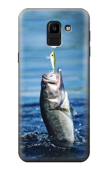 S1594 Bass Fishing Etui Coque Housse pour Samsung Galaxy J6 (2018)