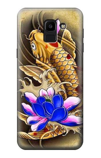 S1604 Carp Koi Fish Japanese Tattoo Etui Coque Housse pour Samsung Galaxy J6 (2018)