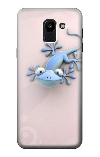 S1631 Funny Gecko Lizard Etui Coque Housse pour Samsung Galaxy J6 (2018)
