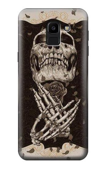 S1676 Skull Rose Etui Coque Housse pour Samsung Galaxy J6 (2018)