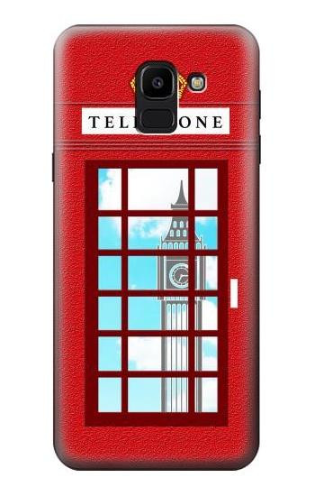 S2059 England British Telephone Box Minimalist Etui Coque Housse pour Samsung Galaxy J6 (2018)