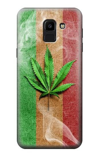 S2109 Marijuana Rasta Flag Etui Coque Housse pour Samsung Galaxy J6 (2018)