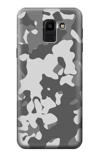 S2186 Gray Camo Camouflage Graphic Printed Etui Coque Housse pour Samsung Galaxy J6 (2018)