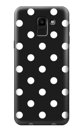 S2299 Black Polka Dots Etui Coque Housse pour Samsung Galaxy J6 (2018)