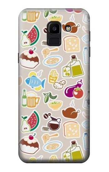 S2321 Food and Drink Seamless Etui Coque Housse pour Samsung Galaxy J6 (2018)