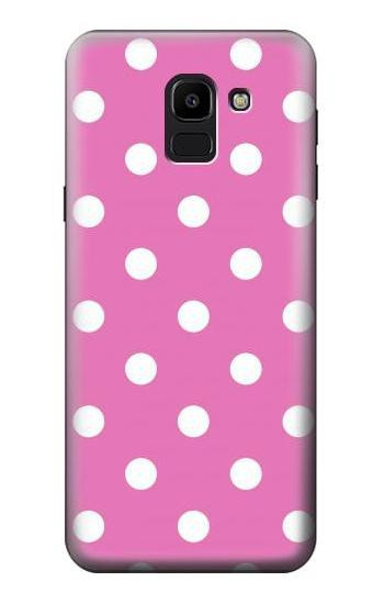 S2358 Pink Polka Dots Etui Coque Housse pour Samsung Galaxy J6 (2018)
