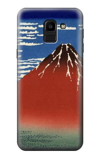 S2390 Katsushika Hokusai Red Fuji Etui Coque Housse pour Samsung Galaxy J6 (2018)