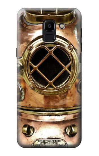 S2412 Vintage Deep Sea Diving Helmet Etui Coque Housse pour Samsung Galaxy J6 (2018)