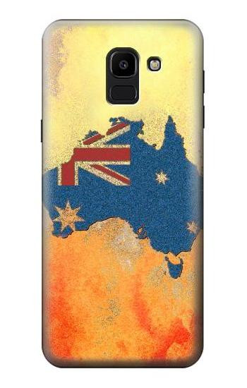 S2494 Australia Flag Map Rock Texture Etui Coque Housse pour Samsung Galaxy J6 (2018)