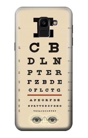 S2502 Eye Exam Chart Decorative Decoupage Poster Etui Coque Housse pour Samsung Galaxy J6 (2018)