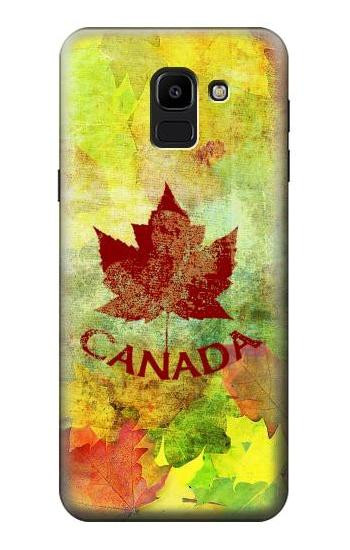 S2523 Canada Autumn Maple Leaf Etui Coque Housse pour Samsung Galaxy J6 (2018)