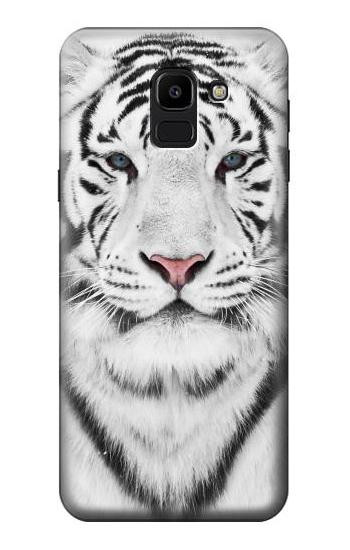 S2553 White Tiger Etui Coque Housse pour Samsung Galaxy J6 (2018)