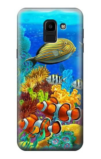 S2568 Sea Seabed Fish Corals Underwater Ocean Etui Coque Housse pour Samsung Galaxy J6 (2018)