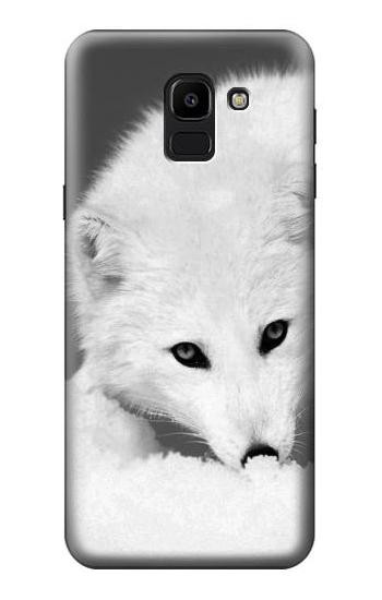 S2569 White Arctic Fox Etui Coque Housse pour Samsung Galaxy J6 (2018)
