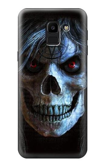 S2585 Evil Death Skull Pentagram Etui Coque Housse pour Samsung Galaxy J6 (2018)