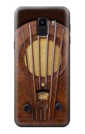 S2655 Vintage Bakelite Deco Radio Etui Coque Housse pour Samsung Galaxy J6 (2018)
