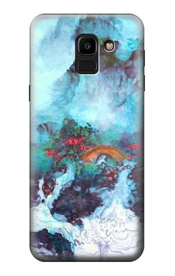S2724 White Dragon Pool Lui Haisu Etui Coque Housse pour Samsung Galaxy J6 (2018)