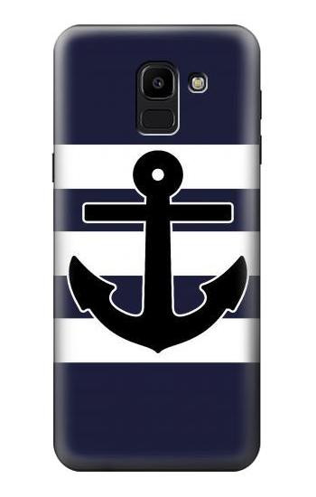 S2758 Anchor Navy Etui Coque Housse pour Samsung Galaxy J6 (2018)