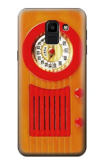 S2780 Vintage Orange Bakelite Radio Etui Coque Housse pour Samsung Galaxy J6 (2018)