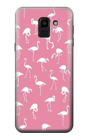 S2858 Pink Flamingo Pattern Etui Coque Housse pour Samsung Galaxy J6 (2018)