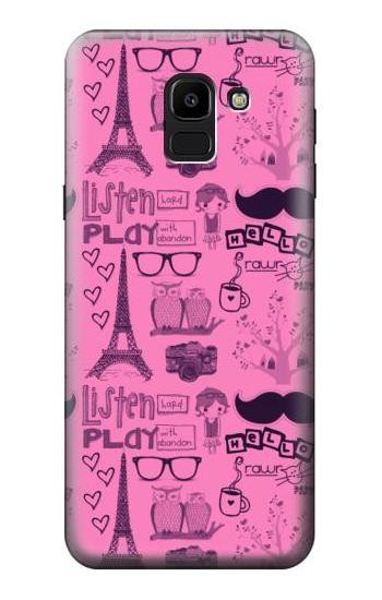 S2885 Paris Pink Etui Coque Housse pour Samsung Galaxy J6 (2018)