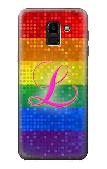 S2900 Rainbow LGBT Lesbian Pride Flag Etui Coque Housse pour Samsung Galaxy J6 (2018)