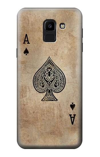 S2928 Vintage Spades Ace Card Etui Coque Housse pour Samsung Galaxy J6 (2018)