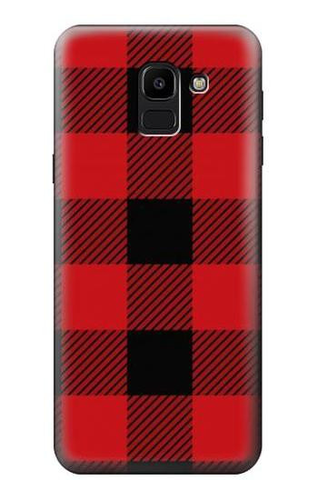 S2931 Red Buffalo Check Pattern Etui Coque Housse pour Samsung Galaxy J6 (2018)