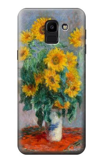 S2937 Claude Monet Bouquet of Sunflowers Etui Coque Housse pour Samsung Galaxy J6 (2018)