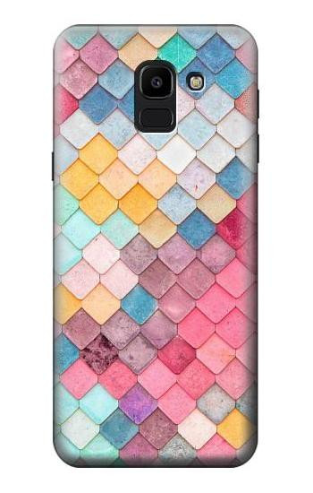 S2947 Candy Minimal Pastel Colors Etui Coque Housse pour Samsung Galaxy J6 (2018)