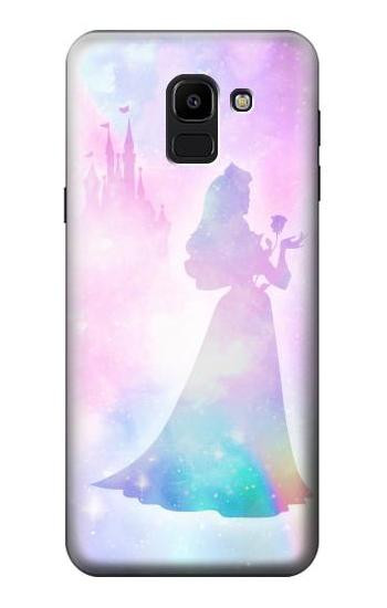 S2992 Princess Pastel Silhouette Etui Coque Housse pour Samsung Galaxy J6 (2018)