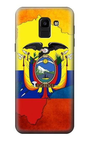 S3020 Ecuador Flag Etui Coque Housse pour Samsung Galaxy J6 (2018)